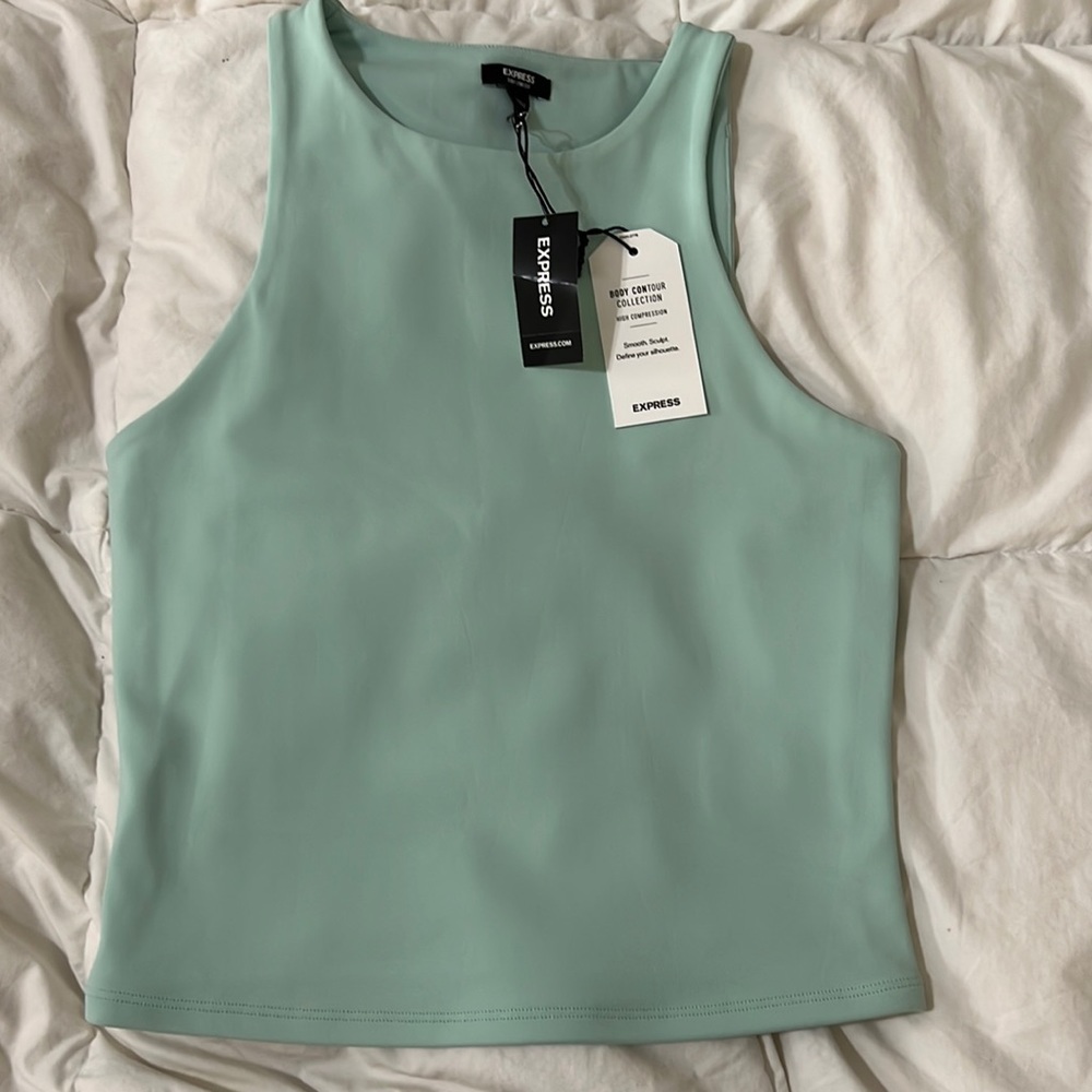 NEW WITH TAGS. Express Body Contour mint high neck compression tank. Size small